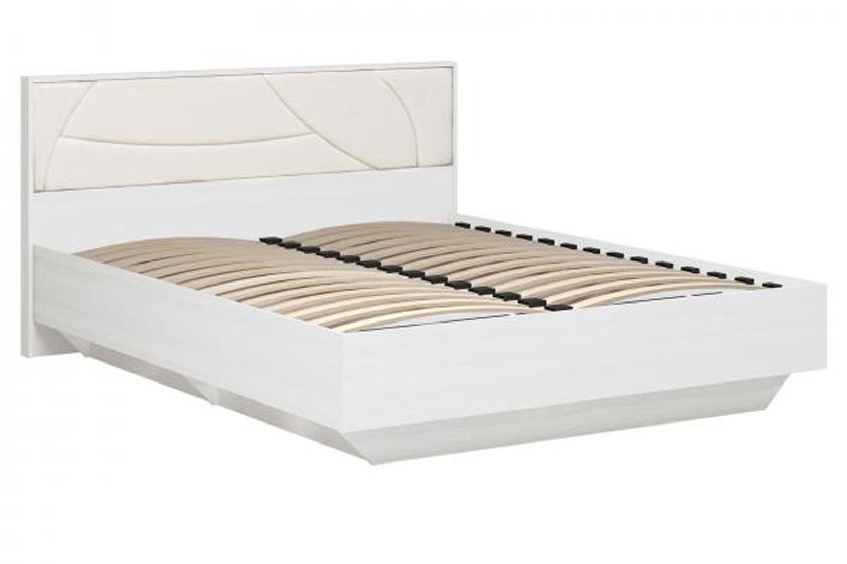 Лиссабон Кровать 160х200 с ортопед. основанием Крафт золотой/Экокожа белая