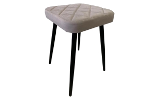 Хоби квадрат Табурет с прострочкой велюр velutto 05 кремовый/черный конус