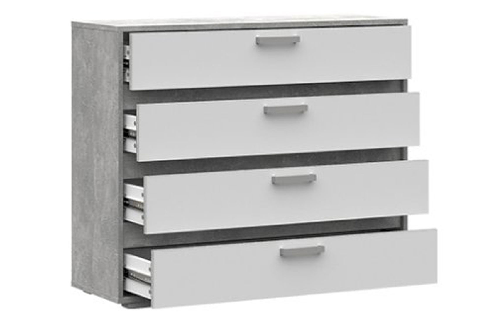 Денвер КМ 01 Комод 4 ящика Белый/Ателье светлый