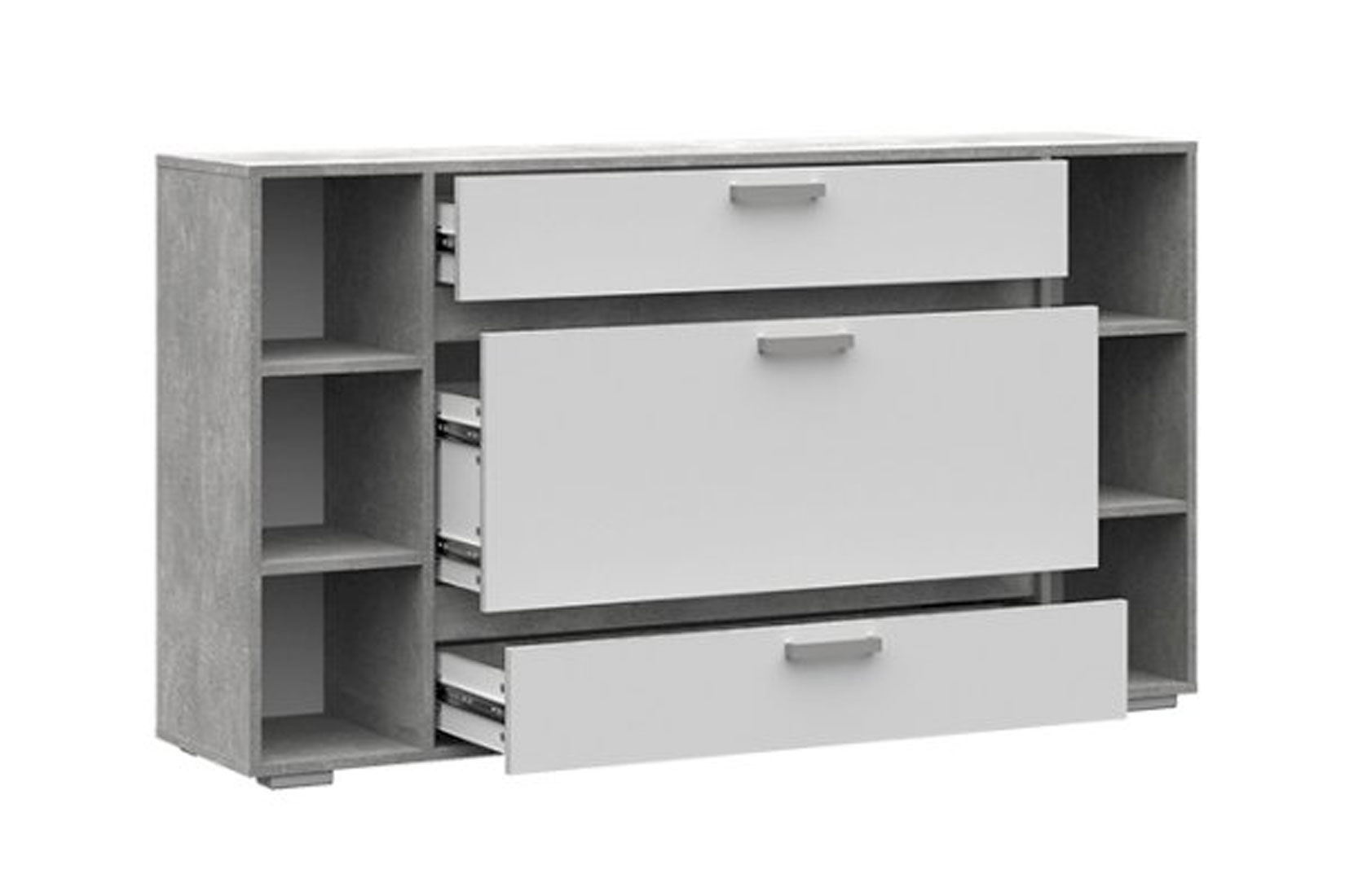 Денвер КМ 02 Комод Белый/Ателье светлый