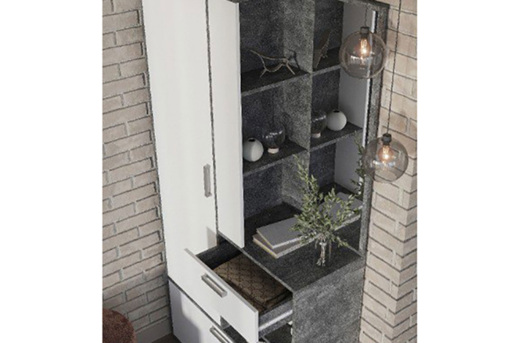 Денвер Прихожая Ателье светлый/Белый шагрень