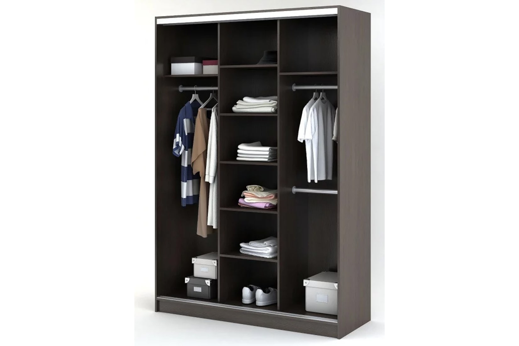 Альянс 1,5 м шкаф-купе венге/венге