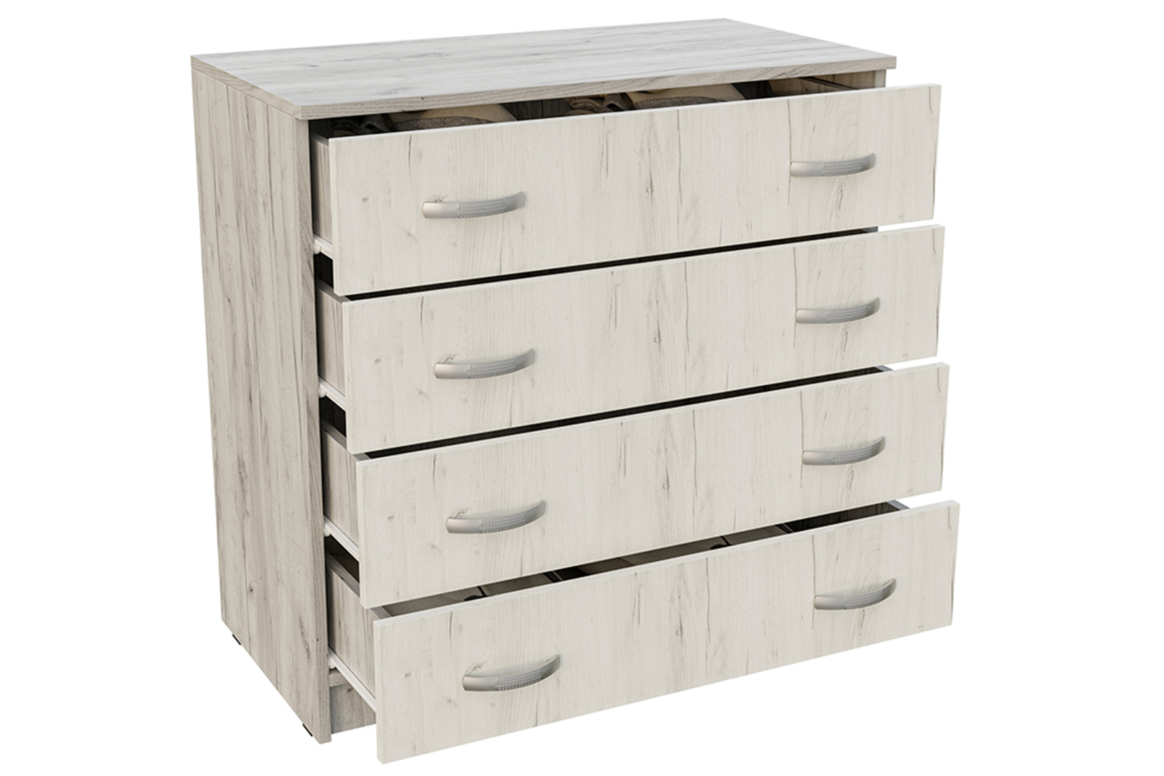 Бася КМ 554М Комод Дуб крафт белый/Дуб крафт серый