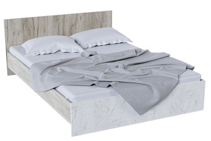 Бася КР 557 Кровать 140 с ЛДСП настилом Дуб крафт белый/Дуб крафт серый