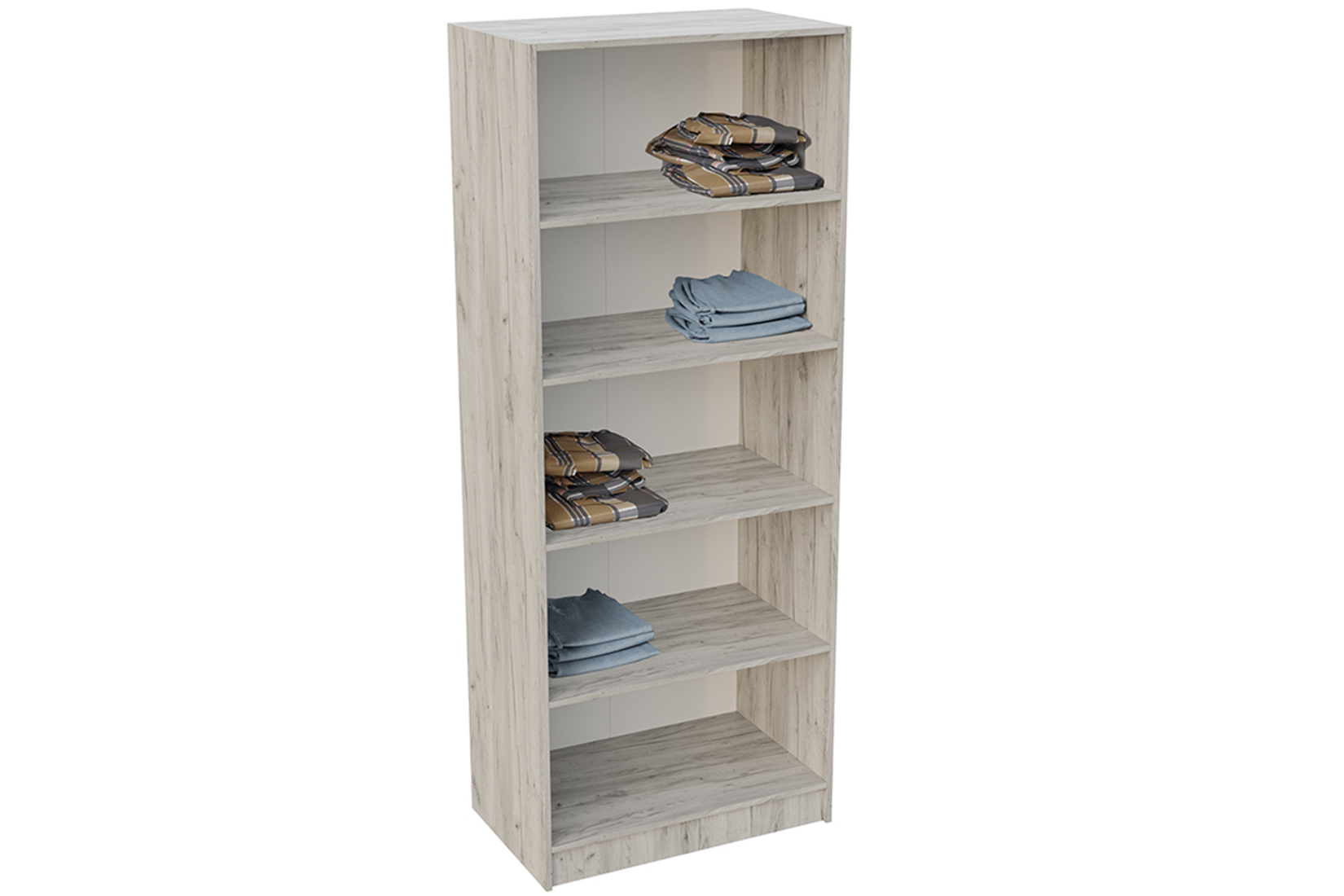 Бася ШК 555 Шкаф полки Дуб крафт белый/Дуб крафт серый