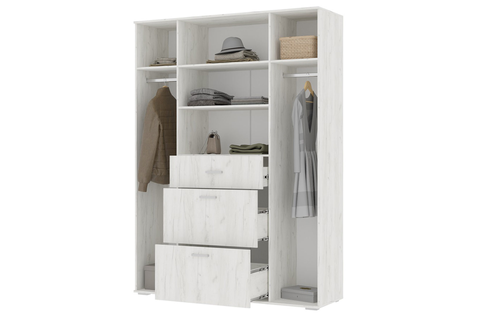 НЕЛЬСОН ШК 03 (СОЛО-3) Шкаф Дуб крафт белый