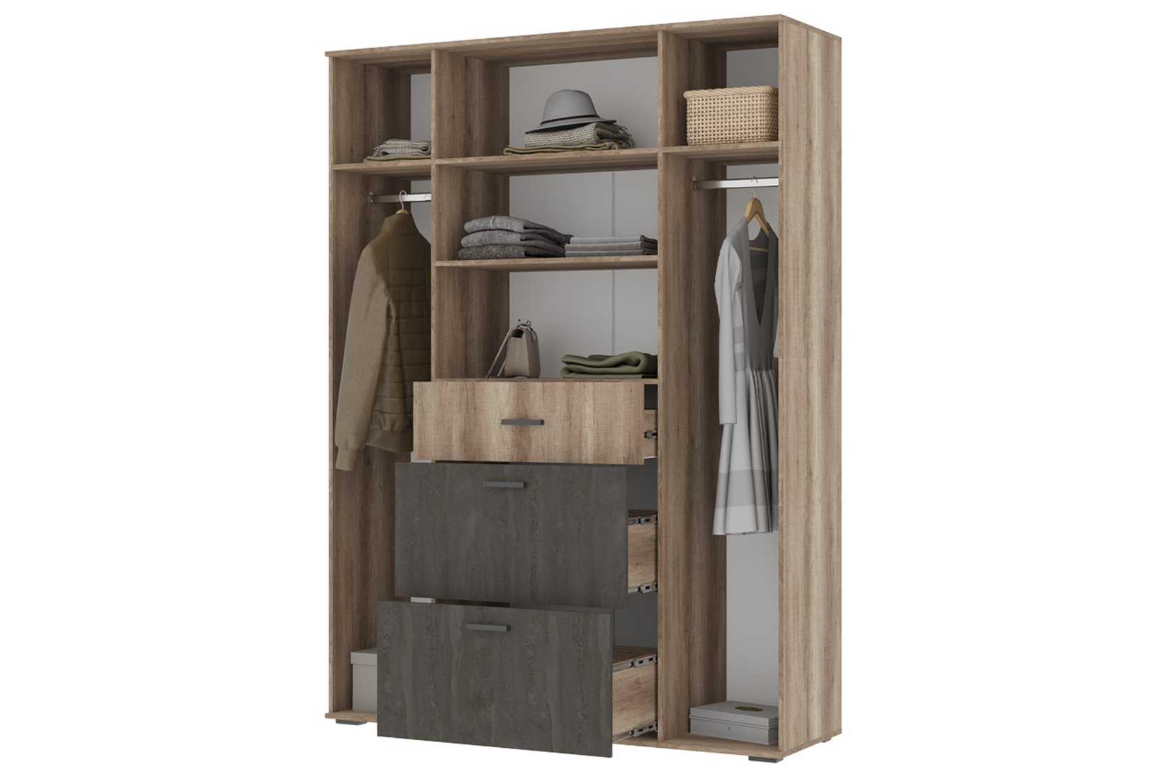 НЕЛЬСОН ШК 03 (СОЛО-3) Шкаф Дуб каньон/Железный камень