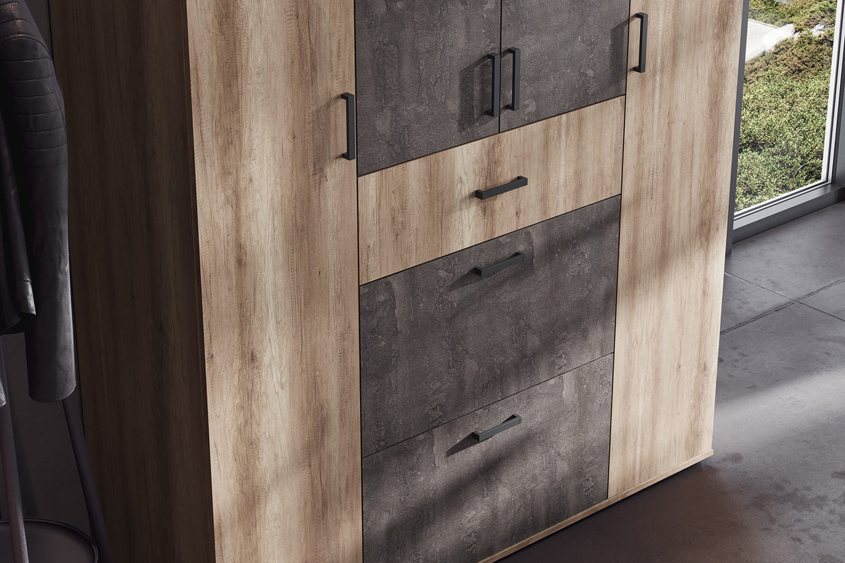 НЕЛЬСОН ШК 03 (СОЛО-3) Шкаф Дуб каньон/Железный камень