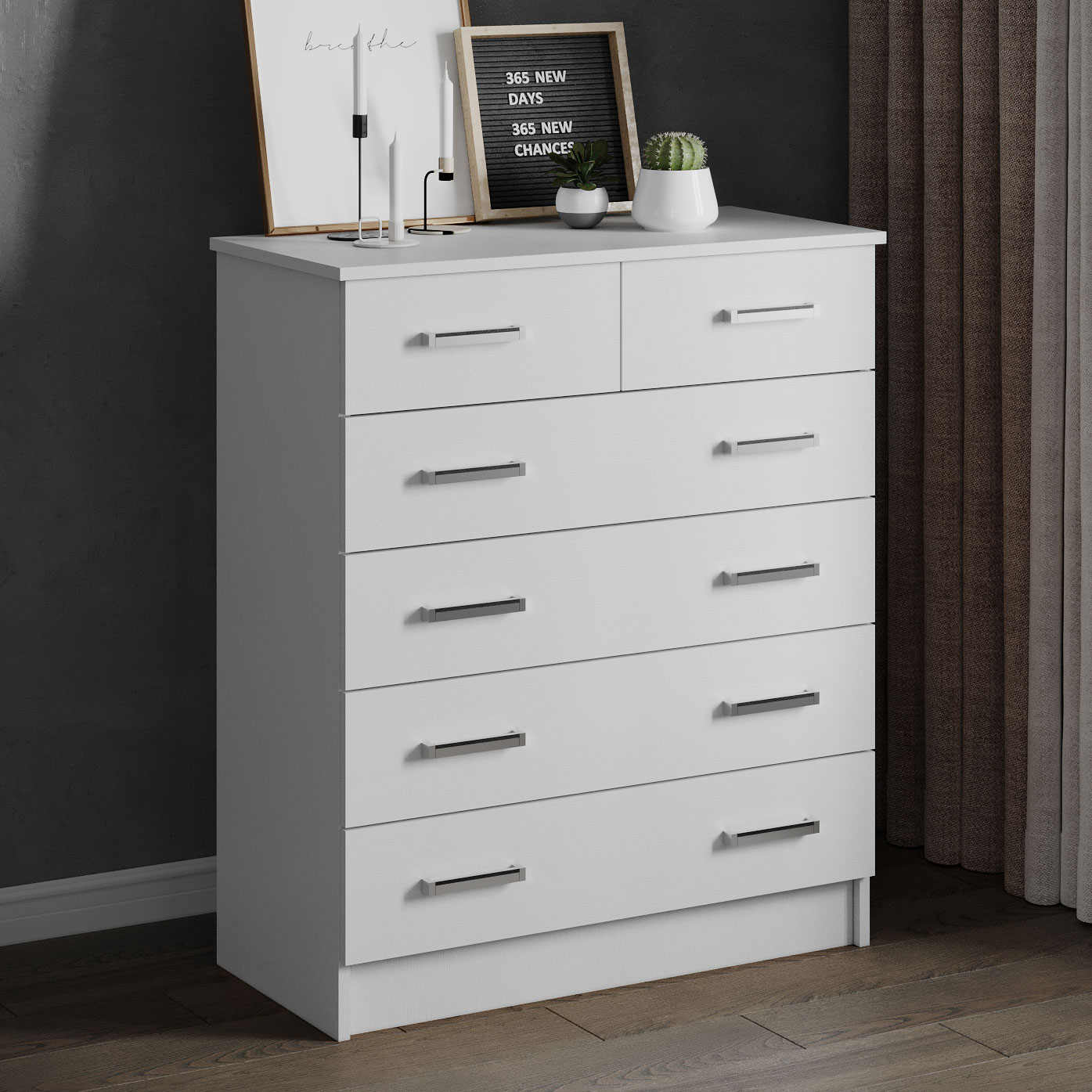 Катрин 5 Комод белый