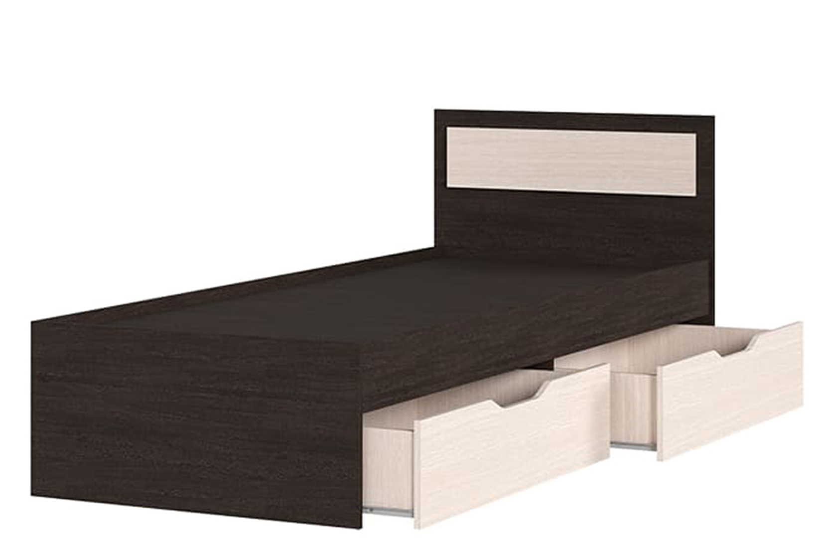 Гармония КР 607 Кровать с ящиками 80 с ДВП настилом венге/белфорт