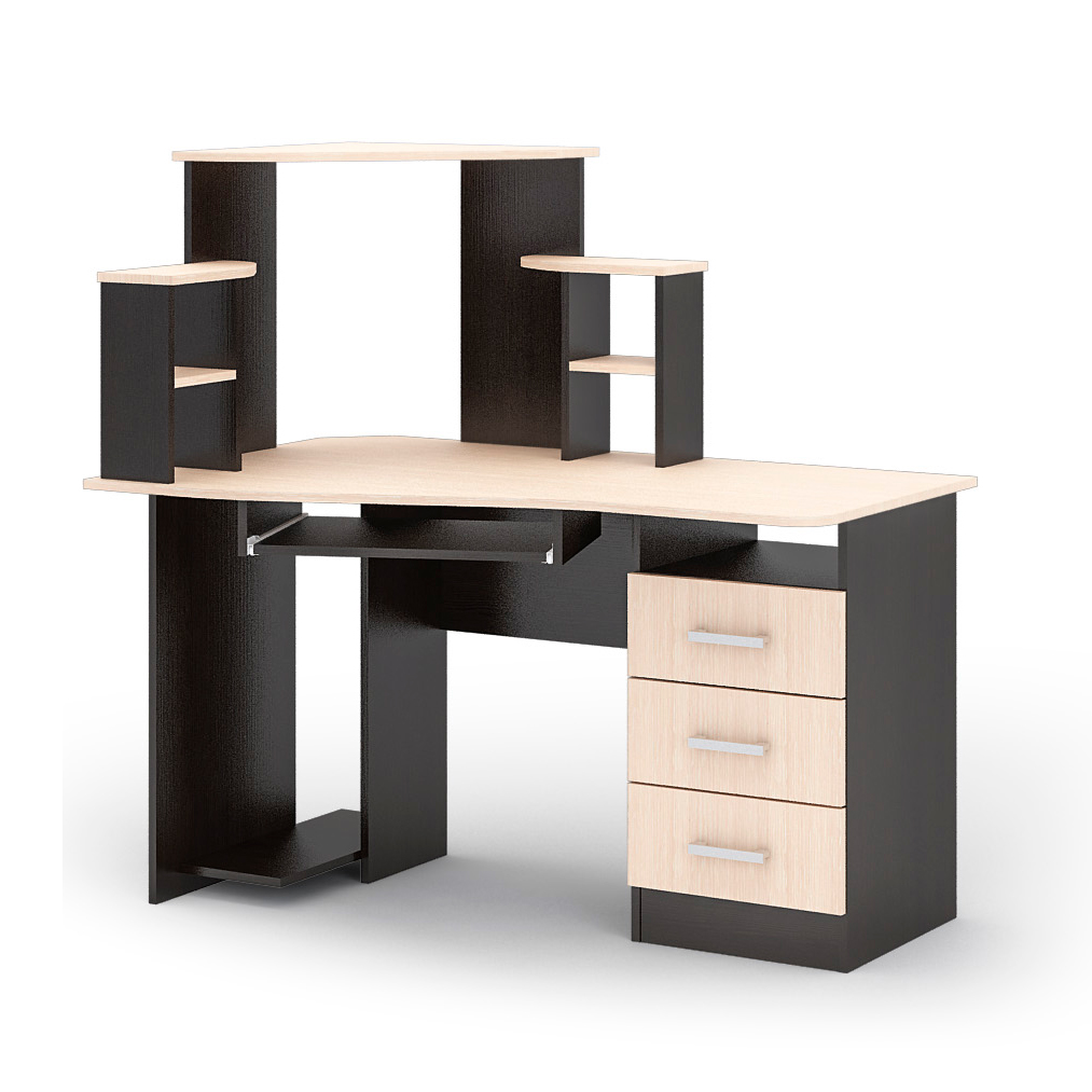 Стол компьютерный №1 (1300x1300x800) венге/белфорт