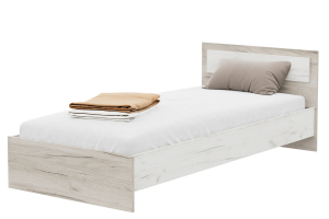 Гармония КР 603 Кровать 90 с ДВП настилом дуб крафт белый/дуб крафт серый