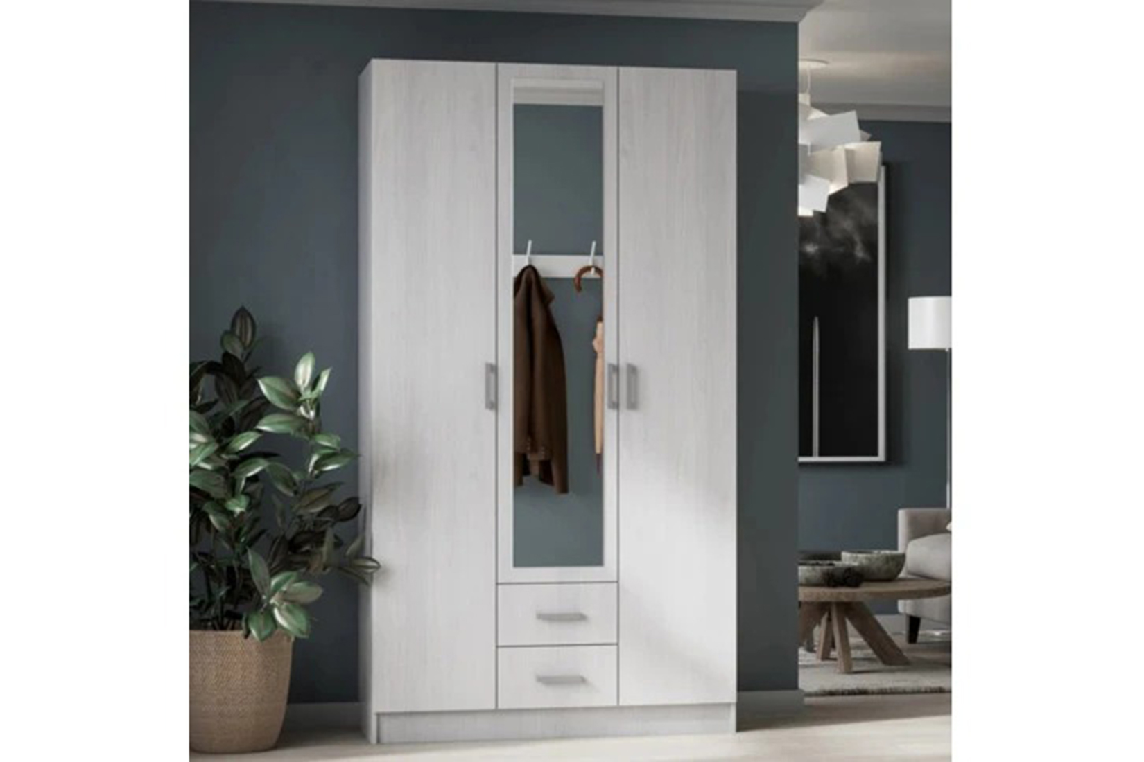 Гармония ШК 601 М Шкаф 3х ств. дуб крафт белый/дуб крафт серый