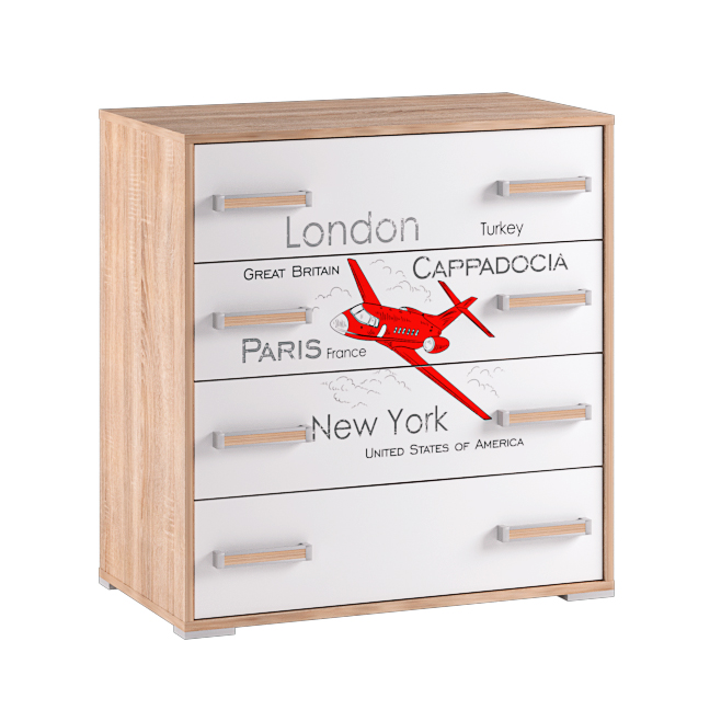 Бланка Фасад для комода Белый с фотопечатью