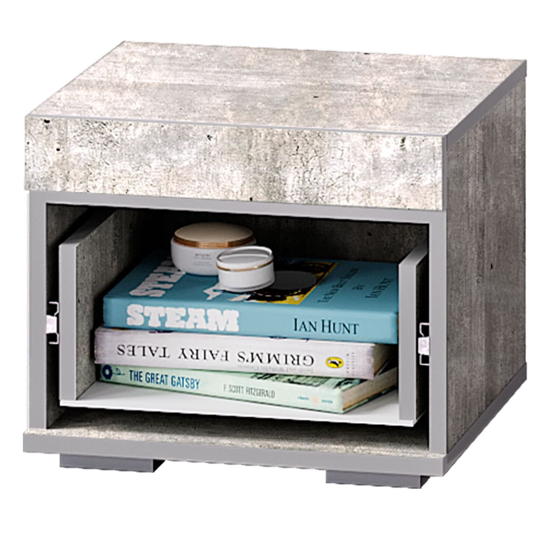 Инстайл ТБ-23 тумба прикроватная бетон/белый