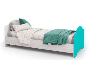 МИА КР 052 Кровать 90х190 Бирюзовый металлик матовый/Дуб Анкор светлый