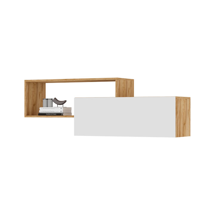 Хелен ПЛ 01 Полка белый/дуб крафт золото