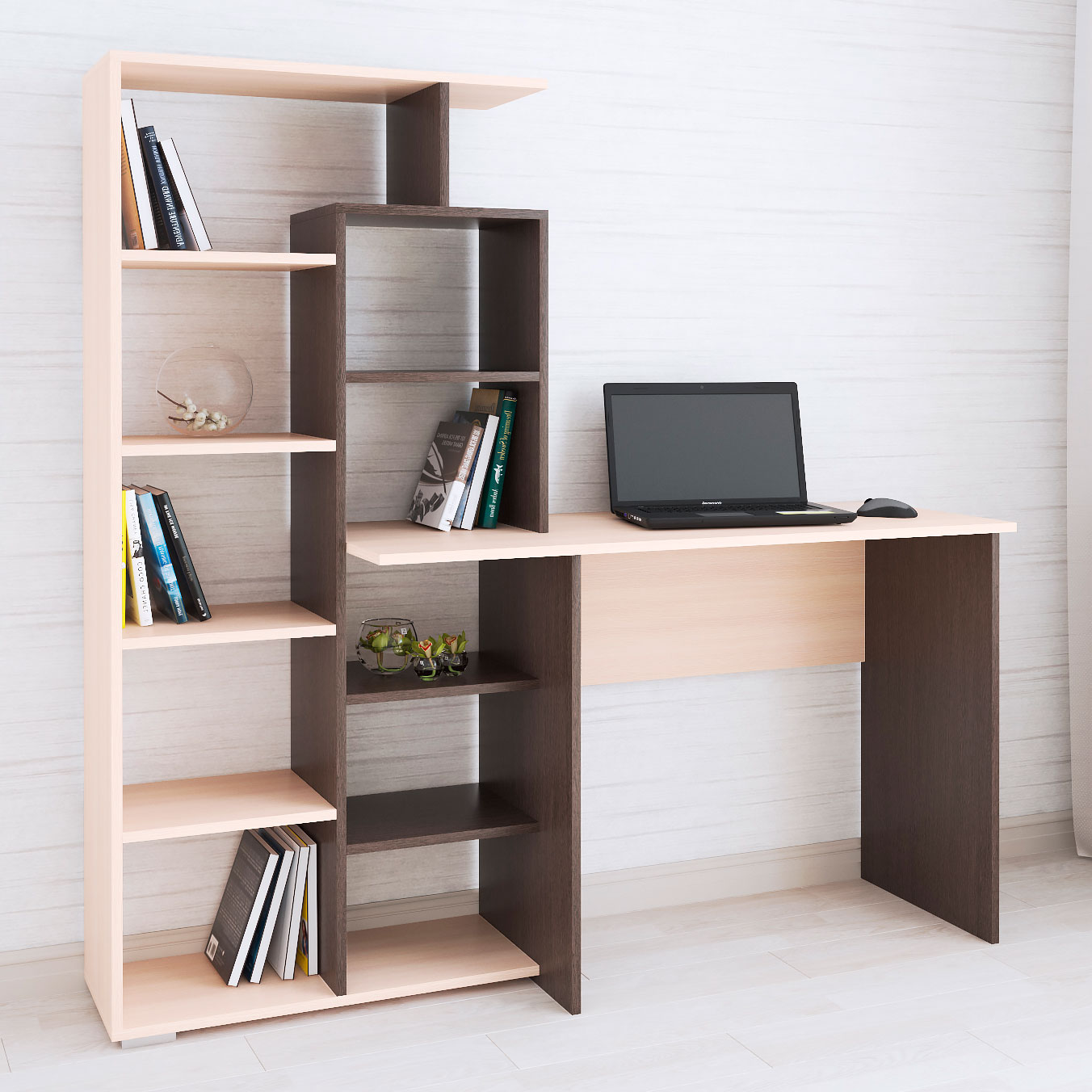 Квартет-4 Стол компьютерный венге/дуб молочный