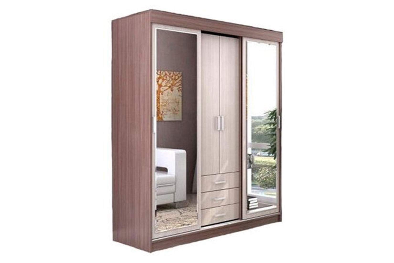 Андрей-2 Шкаф-купе (170) ясень шимо темный/ясень шимо светлый