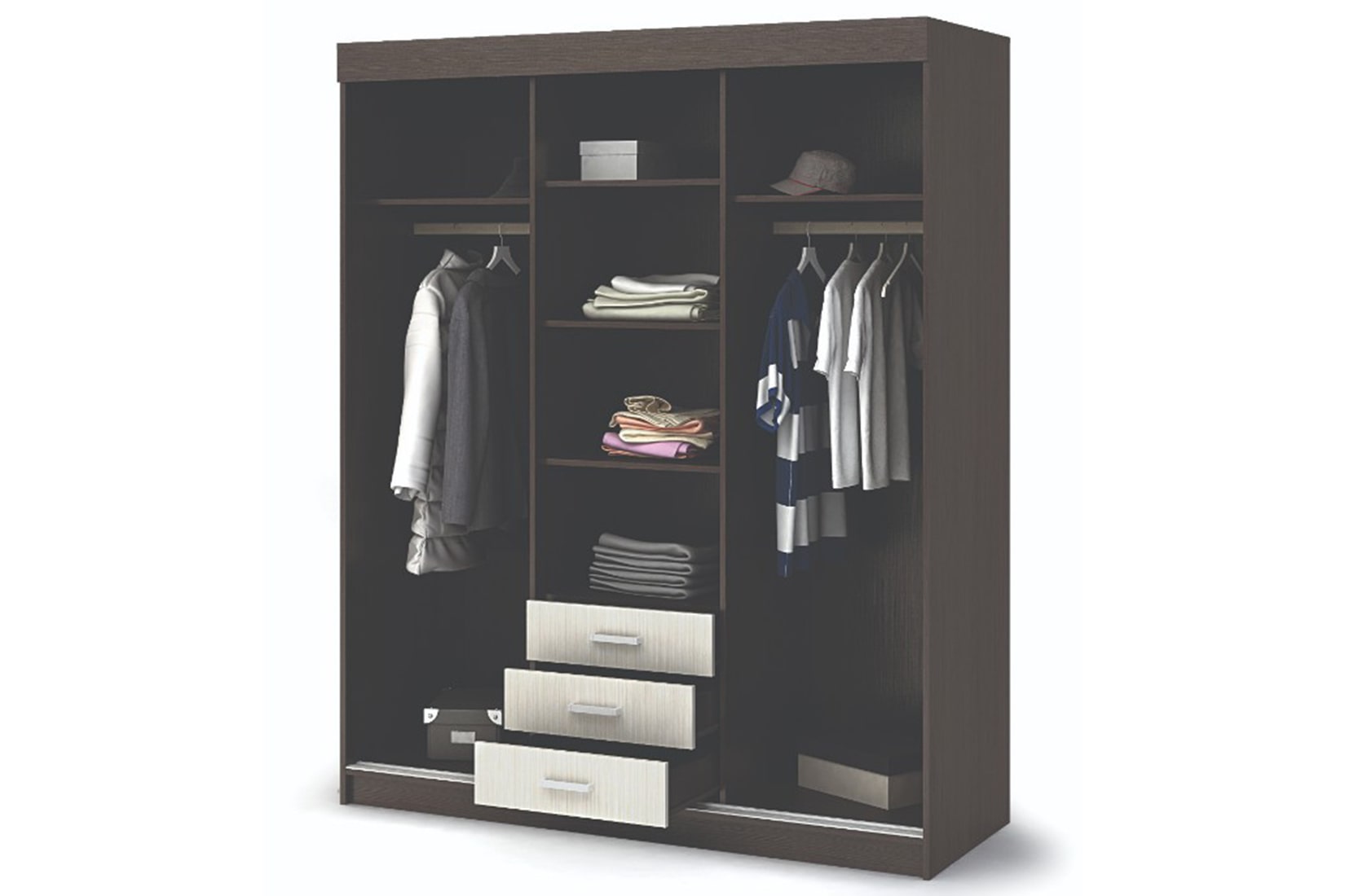 Андрей-3 шкаф-купе венге/дуб белфорд