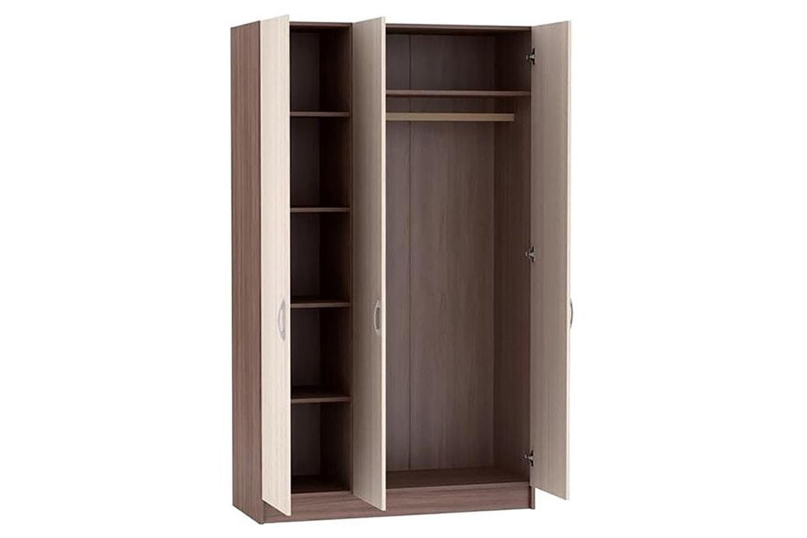 Бася ШК 553 Шкаф 3-х ств. шимо темный/шимо светлый