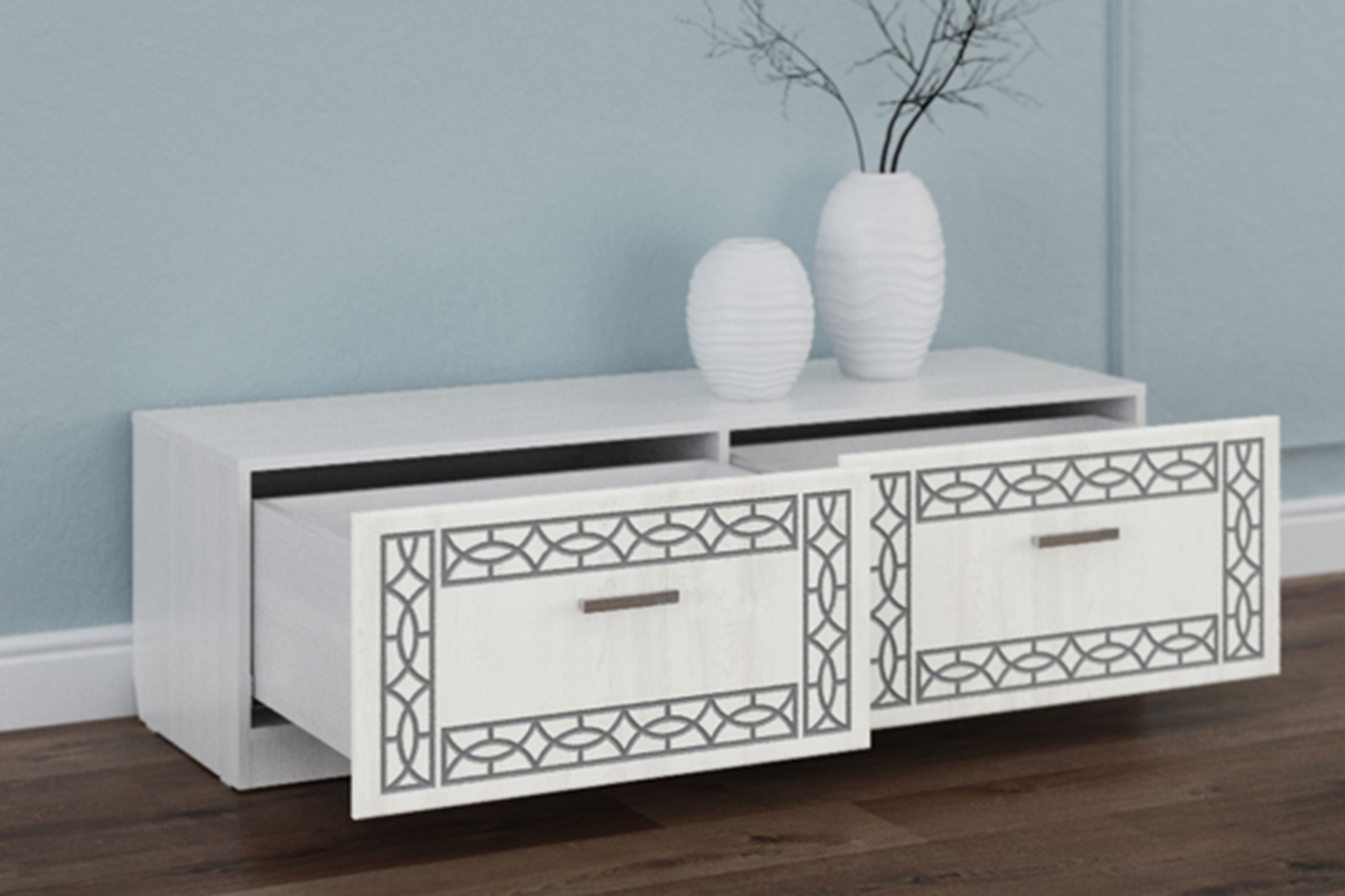 Белла мод. №11 Тумба для ТВ рамух белый