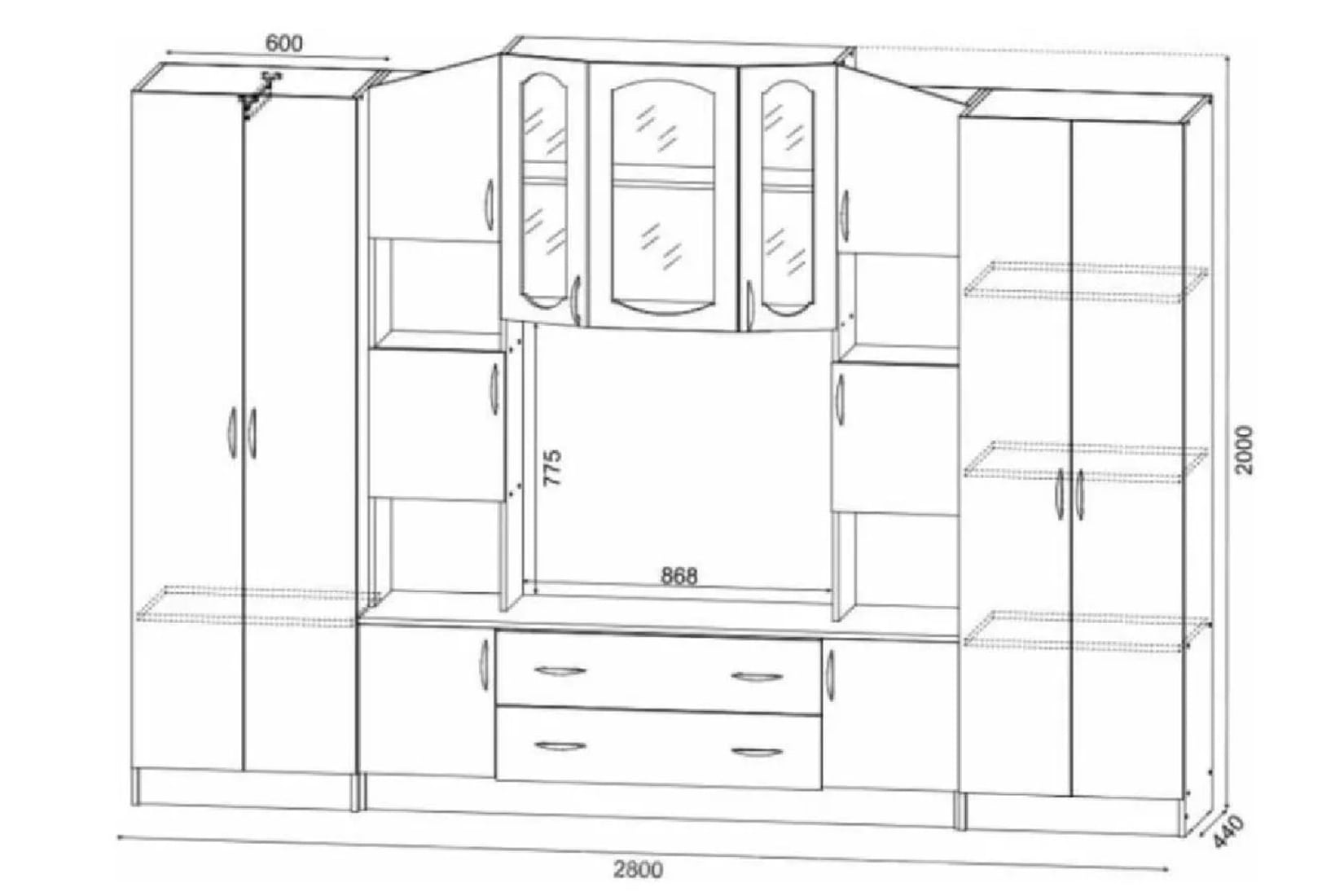Макарена ЭКО Стенка Дуб сонома