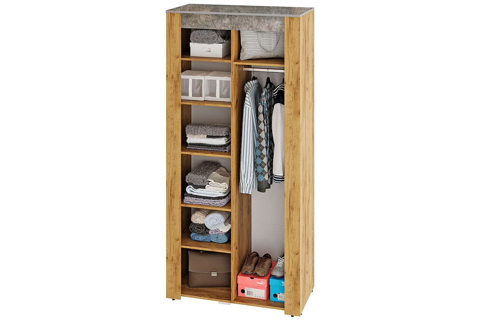 Франк ШК-45 Шкаф 2-дв. крафт/бетон