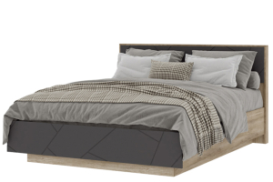Даллас КР 01 Кровать 160 с ортопед. основанием Дуб каньон/Софт графит