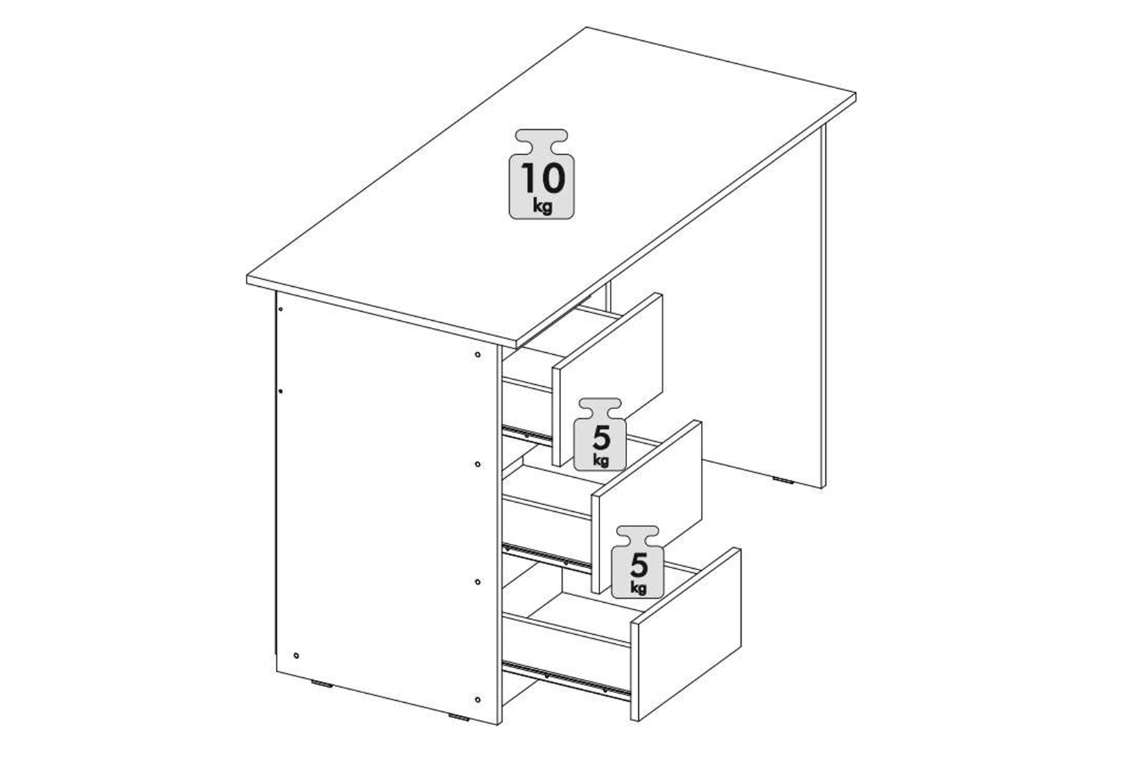 Айден СТП06-1200 Стол письменный Белый