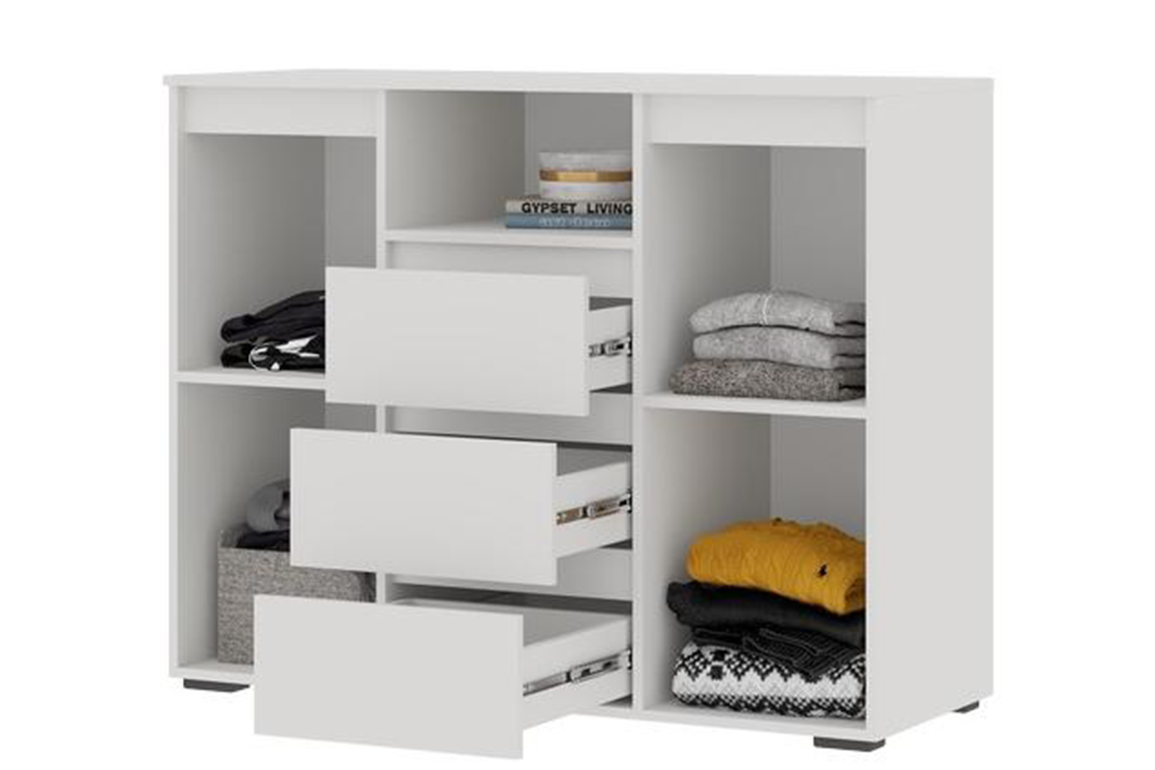 Хелен КМ 01 Комод 1202 белый/белый