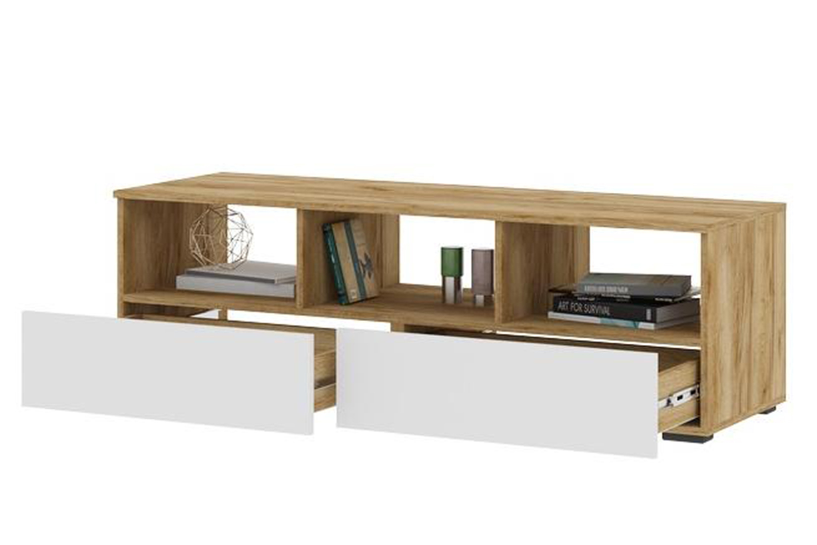 Хелен ТБ 02 Тумба ТВ белый/дуб крафт золотой