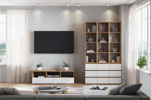 Хелен Стенка Белый/Дуб крафт золотой