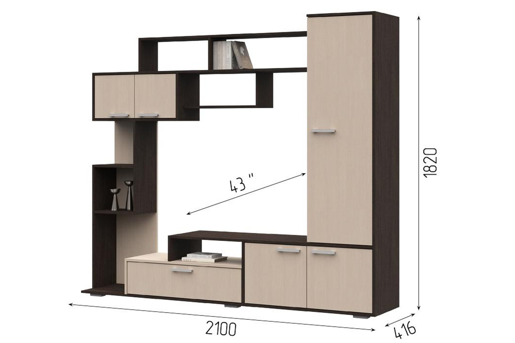 Капри Стенка венге/дуб белфорт