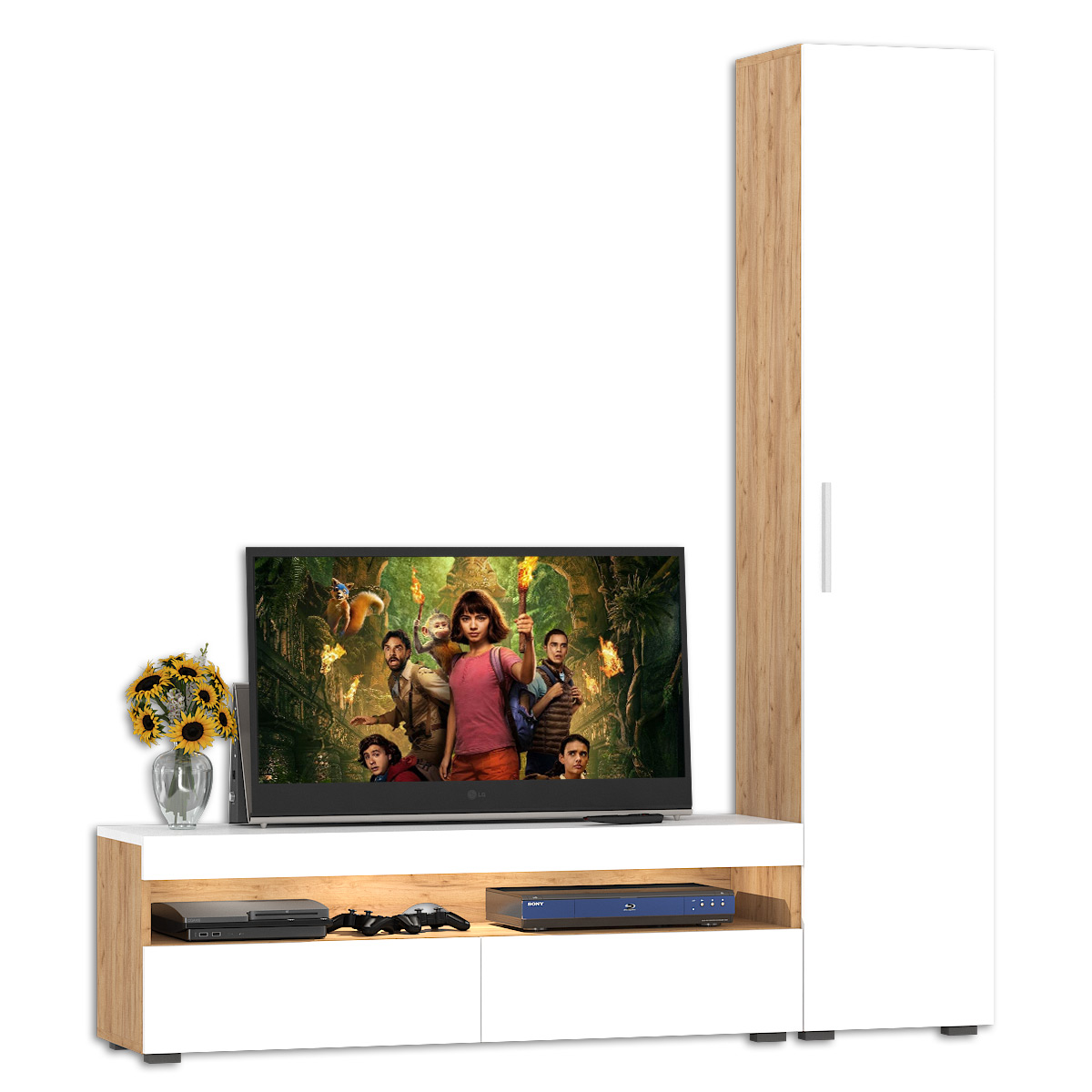 Альба Комплектация № 5 Дуб крафт золотой/белый премиум