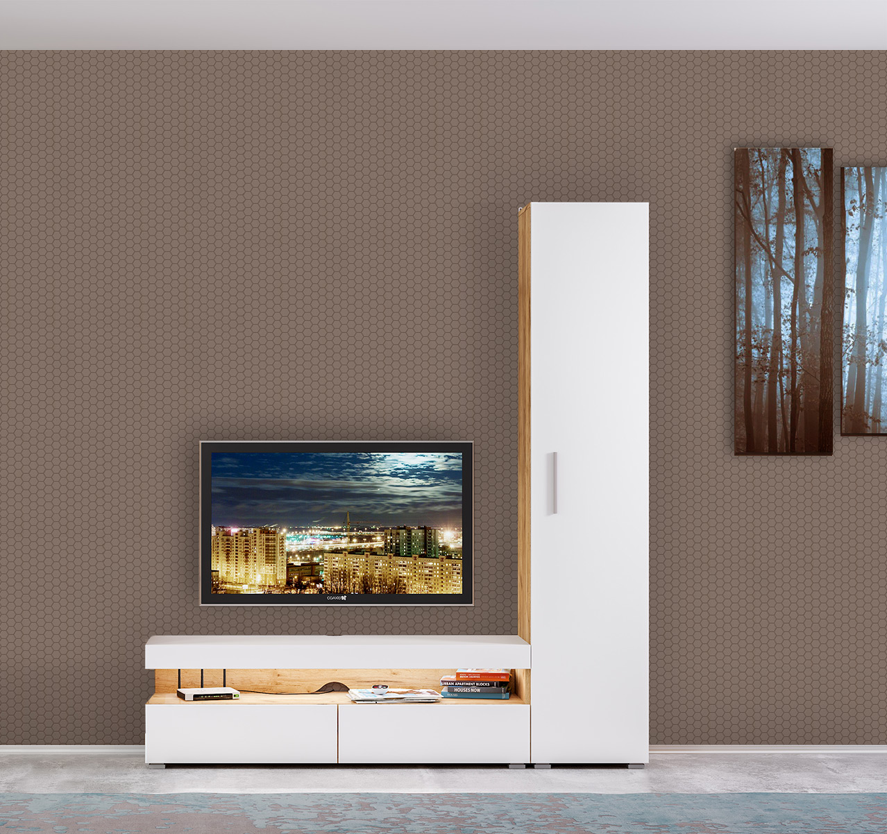 Альба Комплектация № 5 Дуб крафт золотой/белый премиум