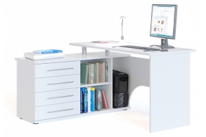 КСТ-109Л Стол компьютерный левый белый