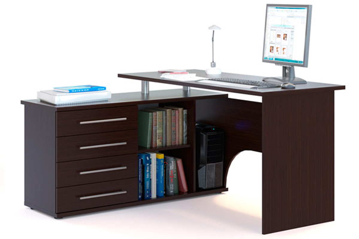 КСТ-109Л Стол компьютерный левый венге