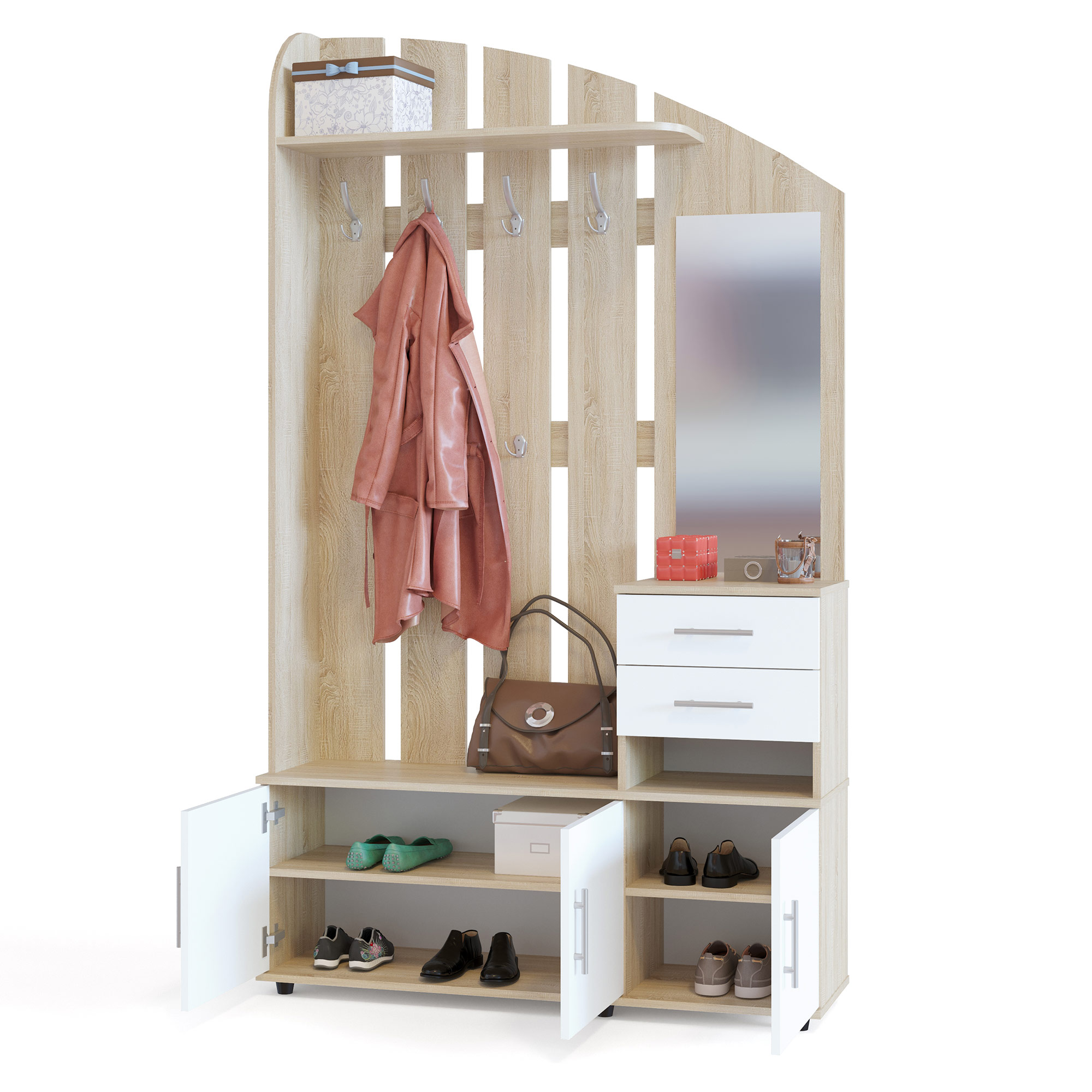 Сокол Прихожая ВШ-2-2 дуб сонома/белый (распр ликвидация)