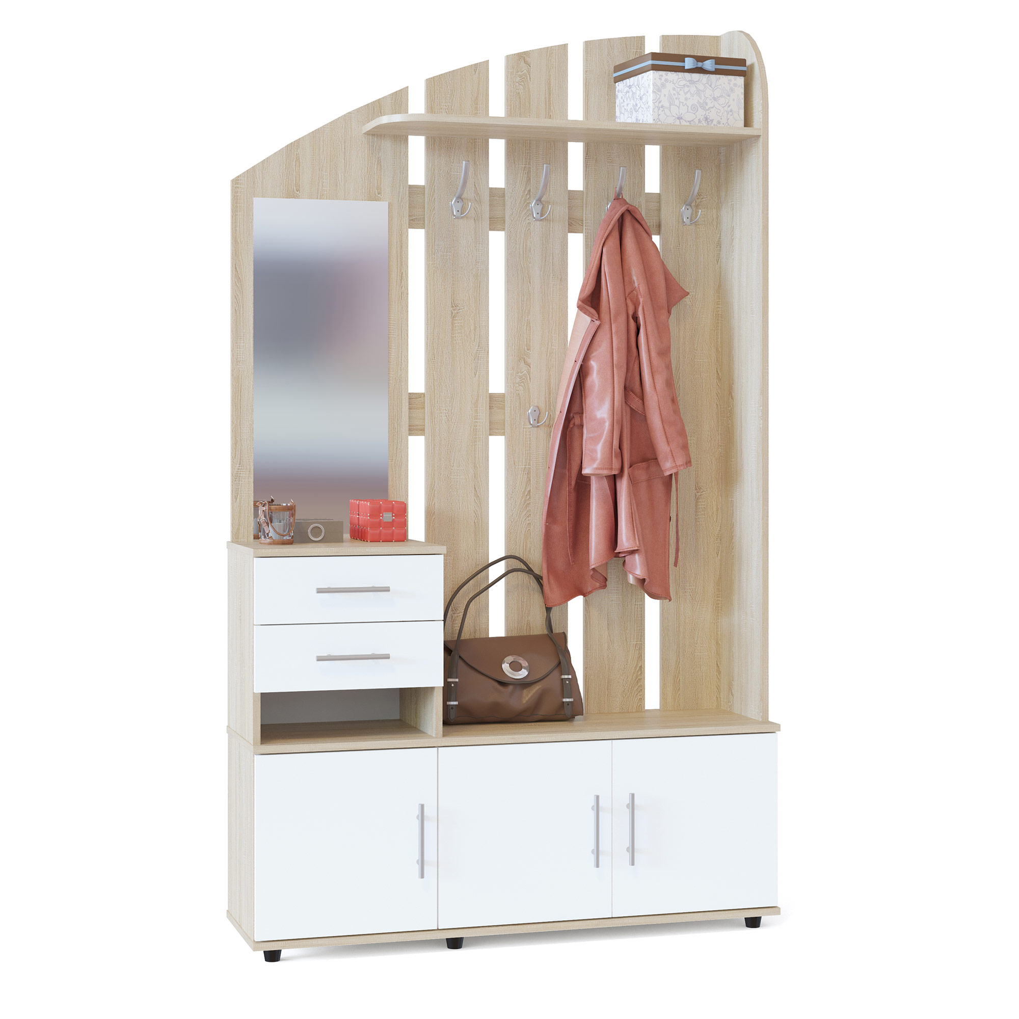 Сокол Прихожая ВШ-2-2 дуб сонома/белый (распр ликвидация)