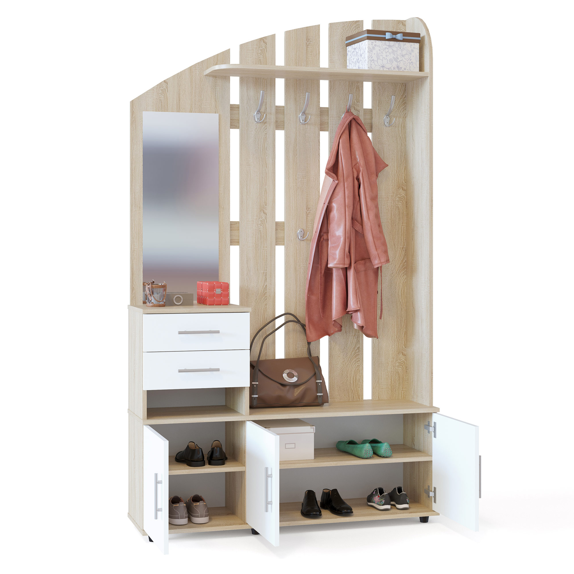 Сокол Прихожая ВШ-2-2 дуб сонома/белый (распр ликвидация)