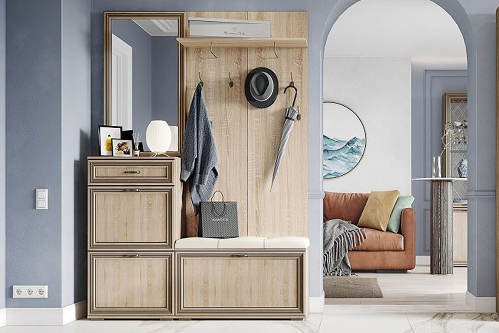 Ливорно прихожая модульная Дуб сонома