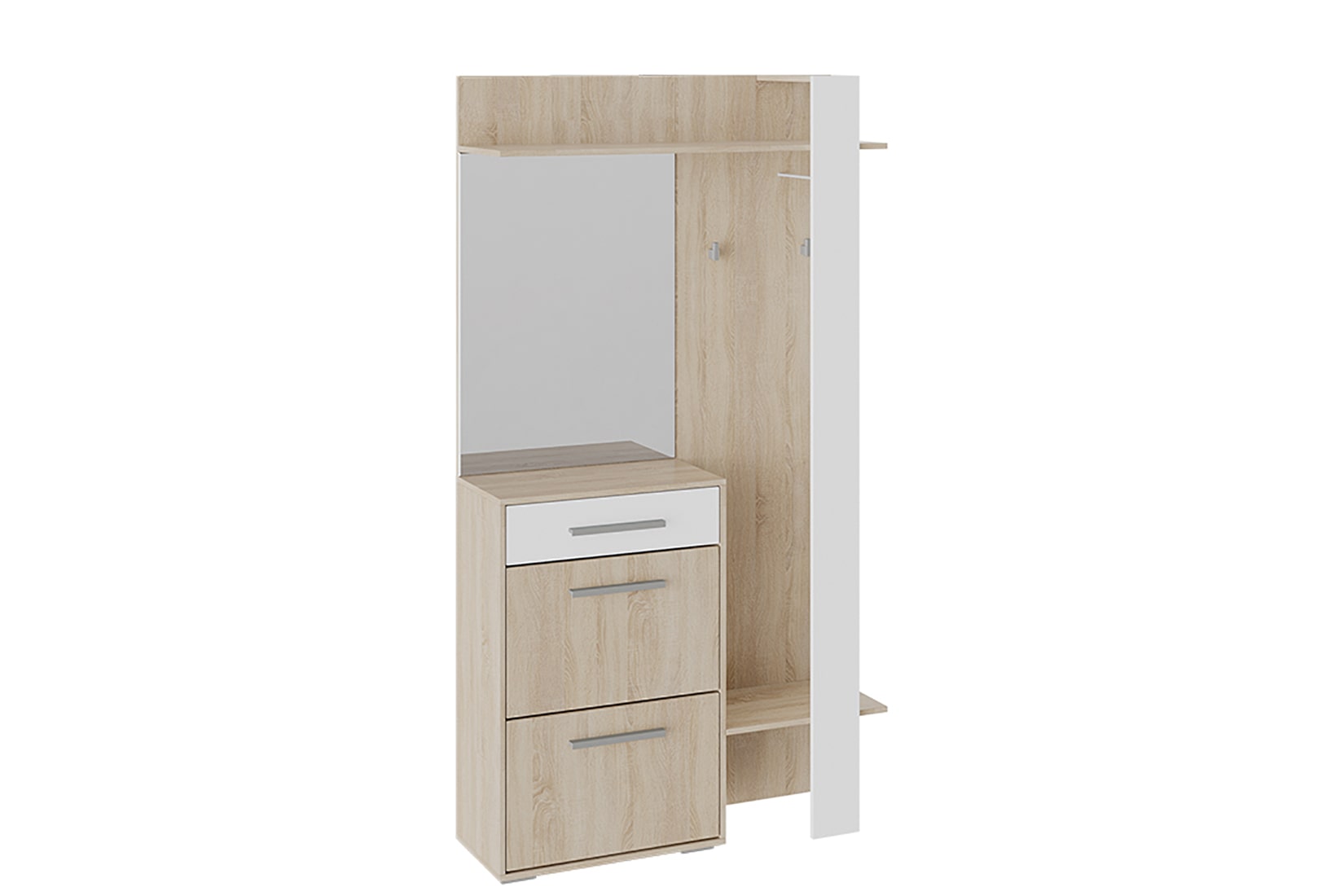 Нуар Прихожая Дуб сонома/Белый ясень