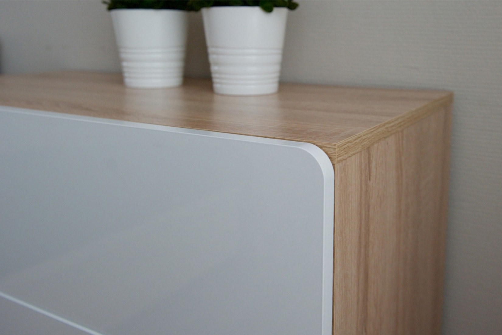 Дакота Комод 4ящ Дуб сонома/Белый глянец