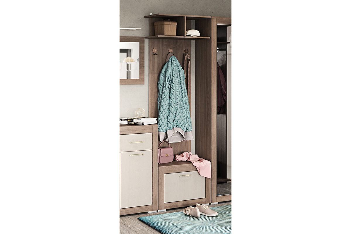 Комфорт Тумба с надставкой Ясень шимо темн/светлый