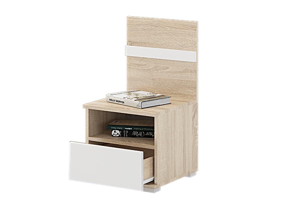 Софи Тумба Дуб сонома/ Белый глянец Мир