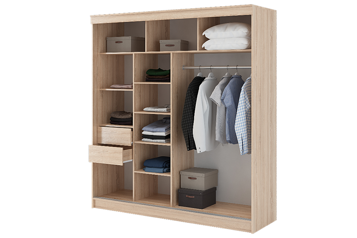 Софи Шкаф-купе Дуб сонома/Белый глянец Мир