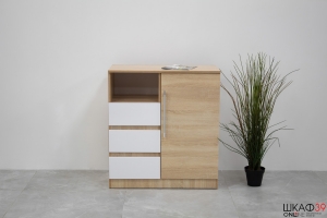 Софи Комод Дуб сонома/Белый глянец