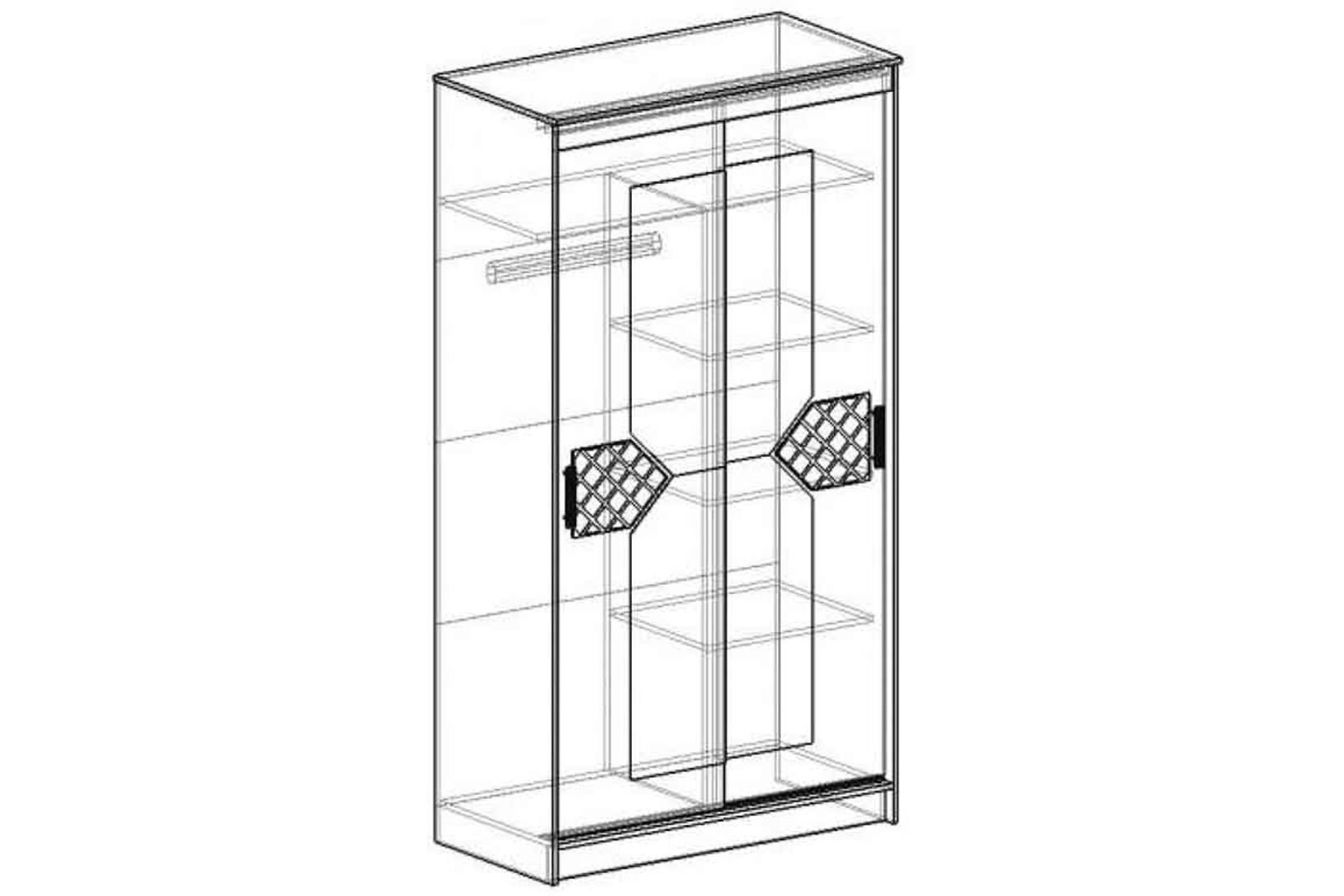 Шкаф-купе Николь 2-х дверный Венге