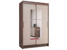 Шкаф-купе двухдверный с зеркалом Элегант-1 Ясень шимо